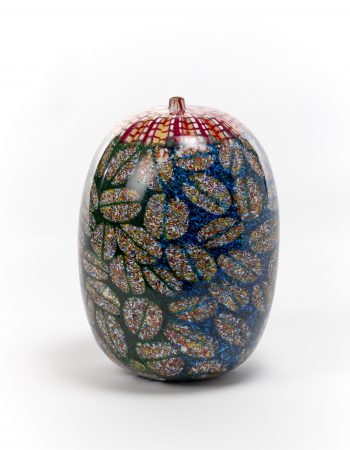 design collezione Italia grande vaso ovoidale di Yoichi Ohira, esecuzione Livio Serena e Giacomo Barbini, Murano 2002