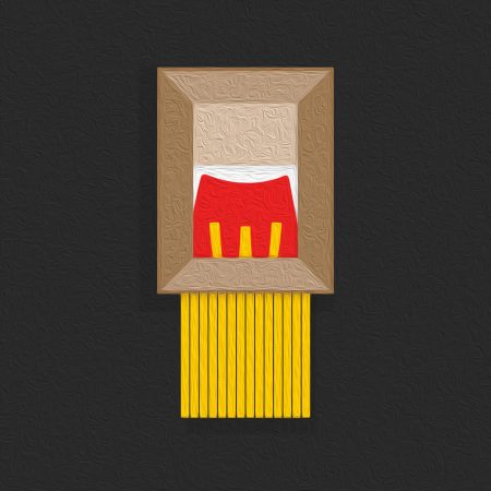 Pubblicità ispirata a Love is in the Bin dell'asta performativa di Banksy