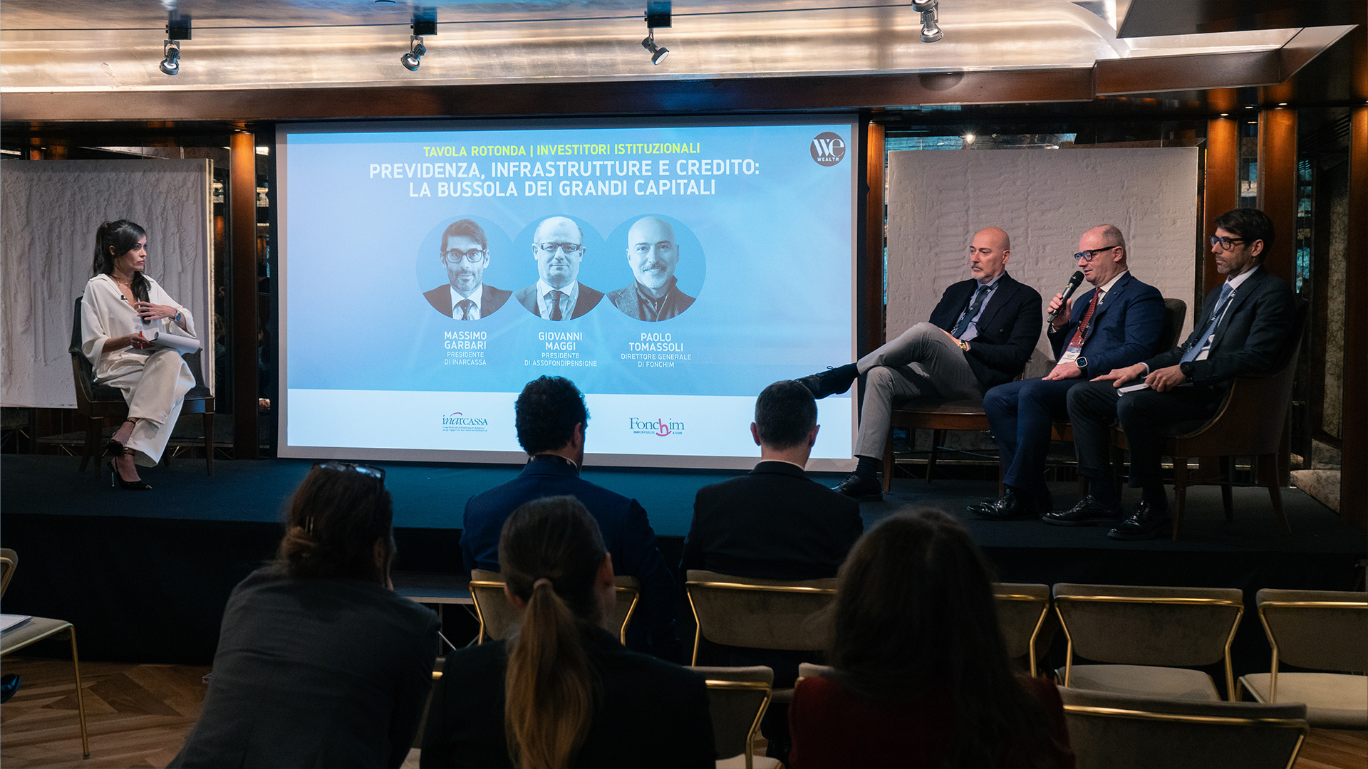 Massimo Garbari, Presidente di Inarcassa; Giovanni Maggi, Presidente di Assofondipensione; Paolo Tomassoli, Direttore Generale di Fonchim