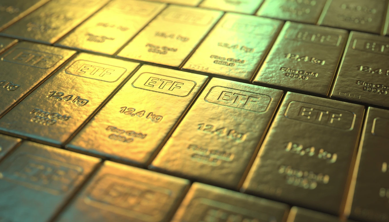 Lingotti d’oro con scritta ETF, immagine rappresentativa degli ETF e degli ETC sull’oro