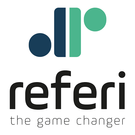 Logo con testo "referi" e slogan "the game changer".