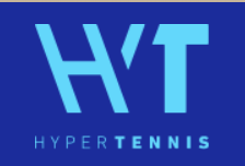 Logo blu con lettere bianche "HYT" sopra la scritta "HYPERTENNIS".