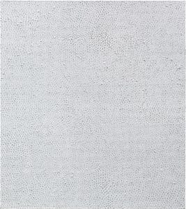 Trama bianca e ruvida con piccole forme curve e irregolari che creano un motivo a squame.