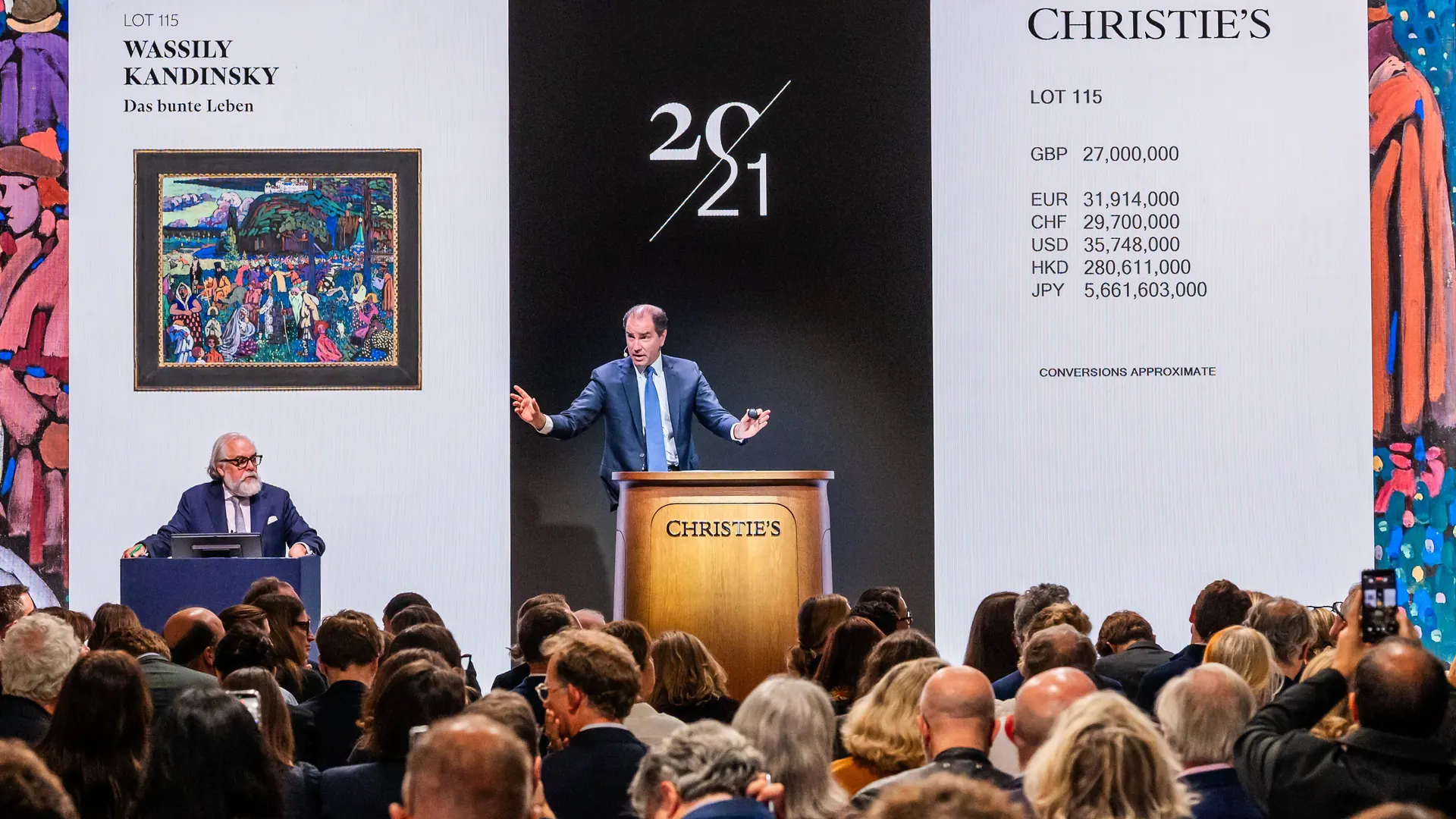 Un'asta Christie's con un dipinto di Kandinsky e un banditore fra i risultati migliori di Christie's alla Frieze Week