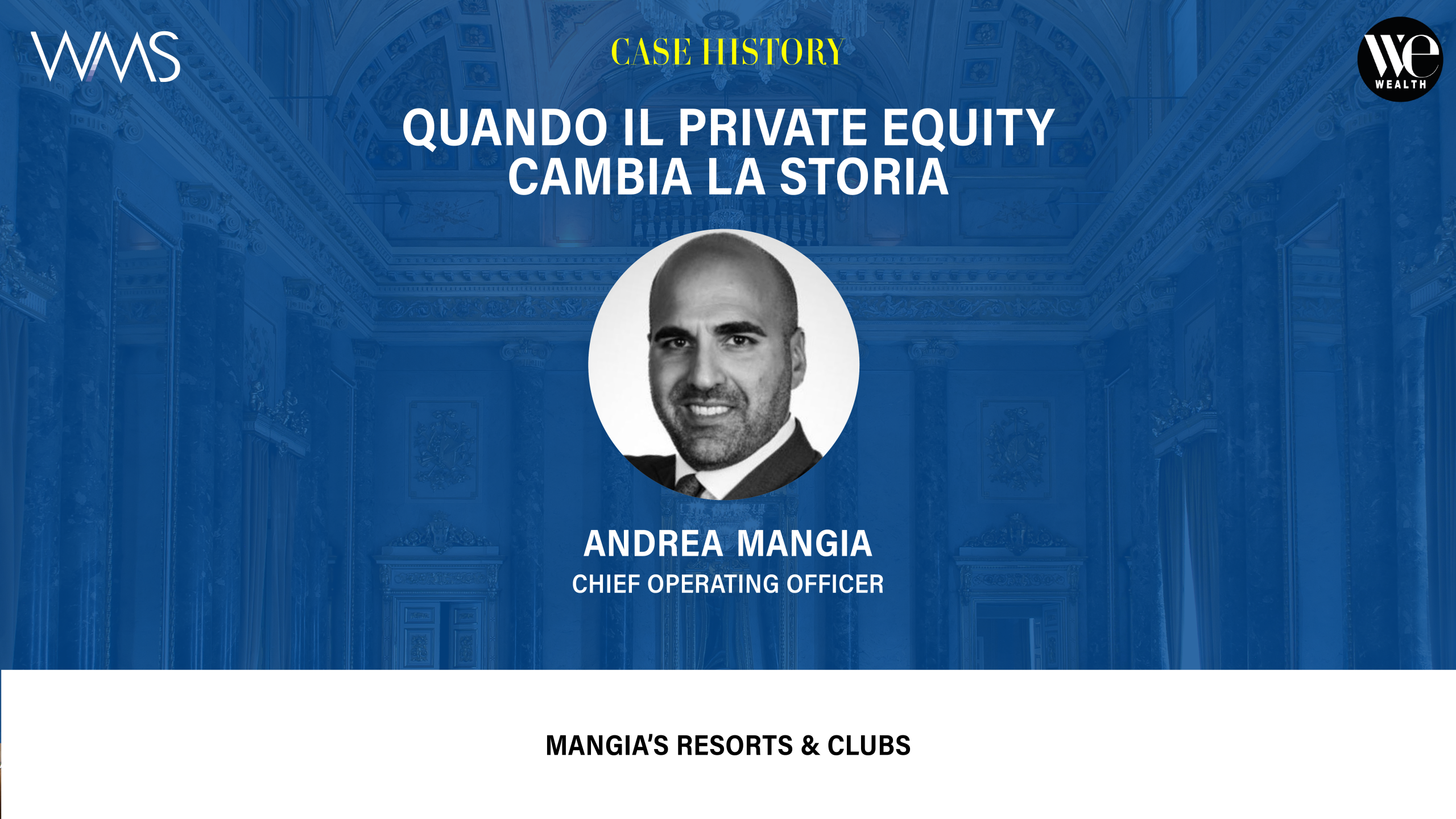 Andrea Mangia, Chief Operating Officer, in un ritratto circolare, con testo sovrapposto.