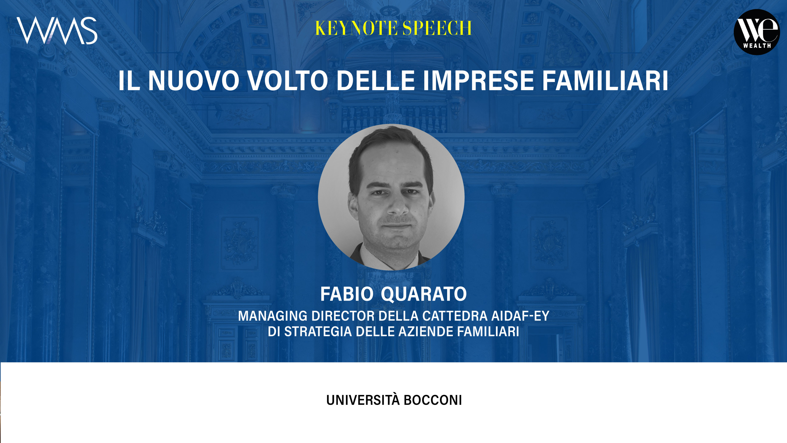 Fabio Quarato, Managing Director, keynote speech "Il Nuovo Volto delle Imprese Familiari".